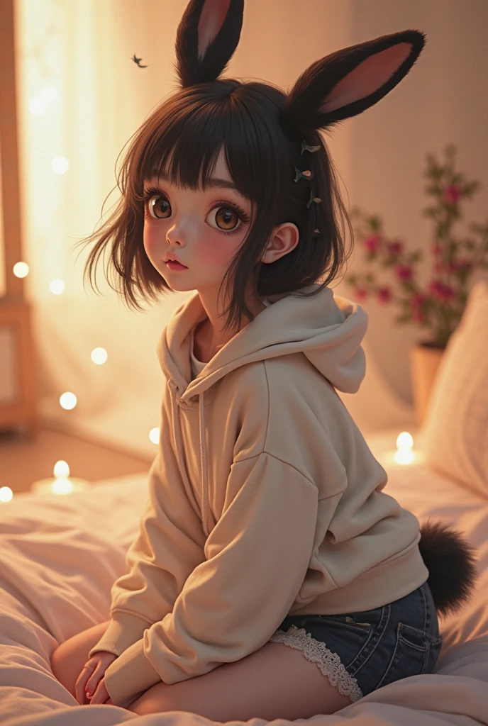 Create an artwork featuring a girl wearing a cute koala-themed hoodie. Visualize the girl in a cozy and heartwarming setting, surrounded by elements that complement the hoodie's design. Capture the girl's endearing expression as she embraces the warmth and charm of her koala-inspired attire. Convey the sense of comfort and affection in this adorable scene.