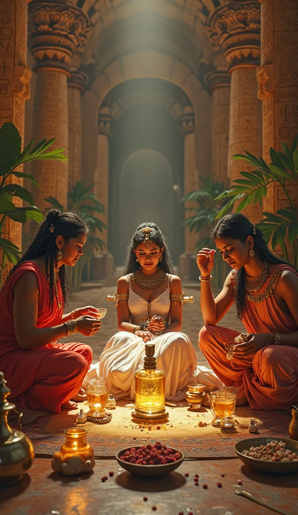 Ultra-detailed young tantric priestess with tattoos and percings and an ironman mask mixing music on a record player at a Hindu temple next to a photorealistic Buddha statue --auto