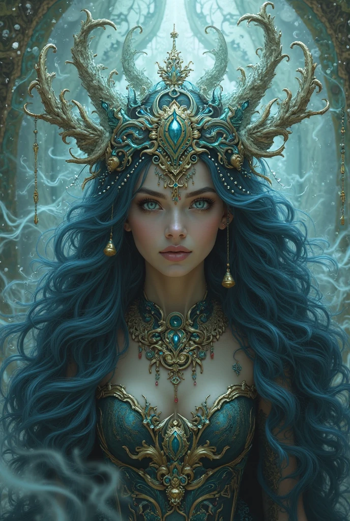 A beautiful, enchantingly elusive humanoid faunus woman, every aspect exudes magic in the midst of danger: shimmering rainbow fur, ethereal golden horn, and eyes that seem to hold the secrets of the universe. The mystical creature is surrounded by a lush, enchanted forest, bathed in the soft light of the setting sun, creating a dreamlike atmosphere that transports viewers to a realm of fantasy and wonder. This breathtaking image is a digital painting that captures the essence of the mythical creature with stunning detail and masterful technique, making it a truly mesmerizing work of art.