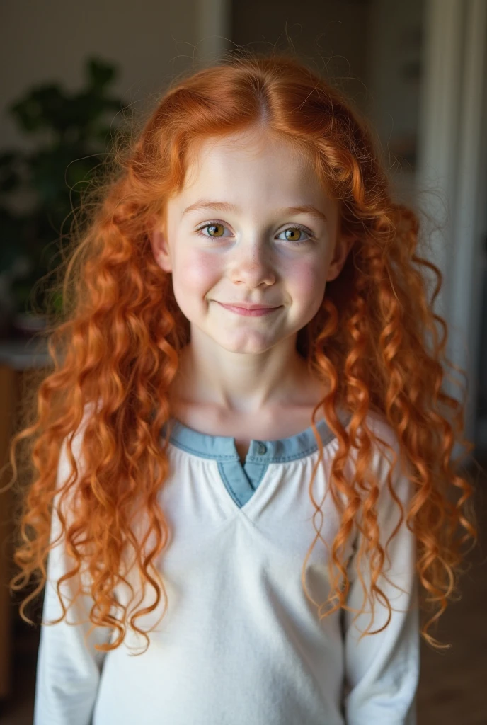 CHILD girl with long red hair wearing a denim jacket and a bow tie, cute redhead girl, redhead girl, red-haired girl, red-haired girl, portrait of a red-haired girl, young red-haired girl in motion, red hair and attractive features, cute young girl, she is redhead, happy child, flowing ginger hair, she has long redorange hair