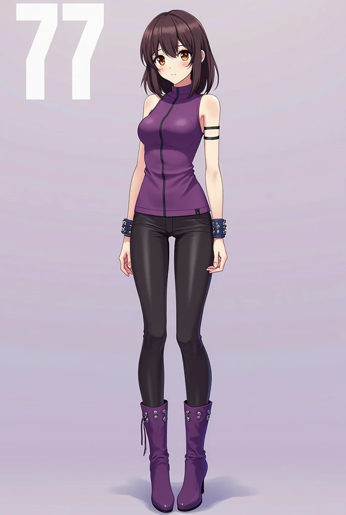 Masterpiece, best quality, Masterpiece, best quality, 1 woman , long black hair , sly face , smirk , white bikini , purple jacket , big breasts , abdomen