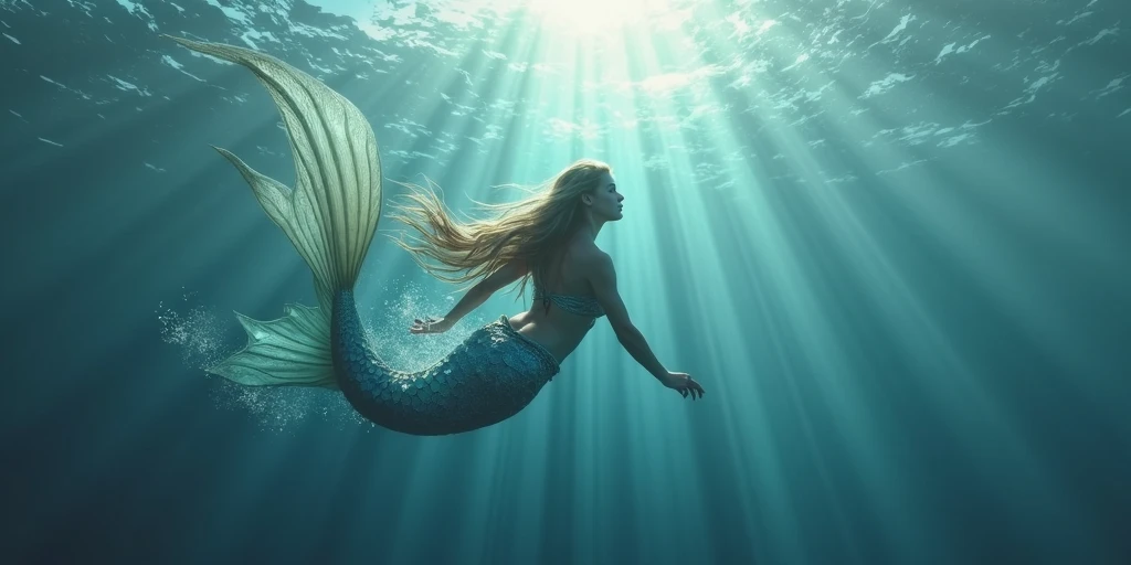 Thinking about the children's story about the Arial mermaid, show the part of the surface being seen from the sea horizon
