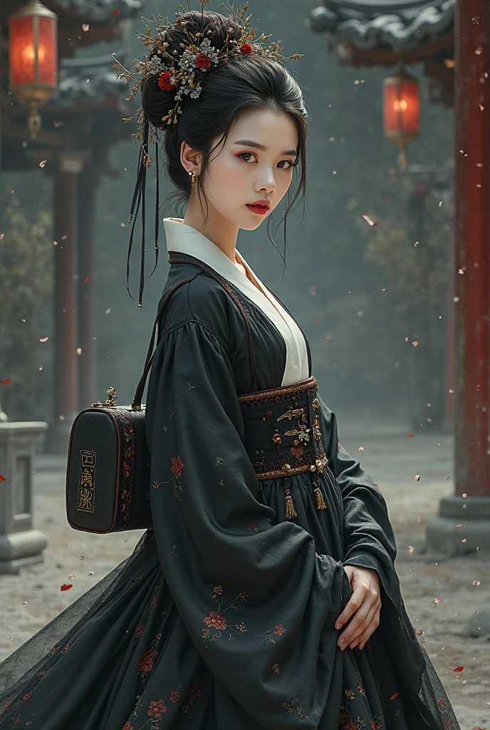 {high quality}, octane render, Ultra HD, depth of field, epic, cinematic, ancient China, 1girl, cute face, solo, feiyufu,