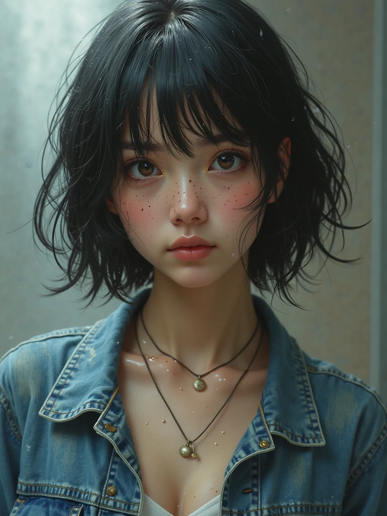 20-year-old woman with blue sport cloth, Black-haired, high contrast (Natural skin texture, Hyperrealism, Soft Ligh, sharp), high resolution, portrait, standing pose