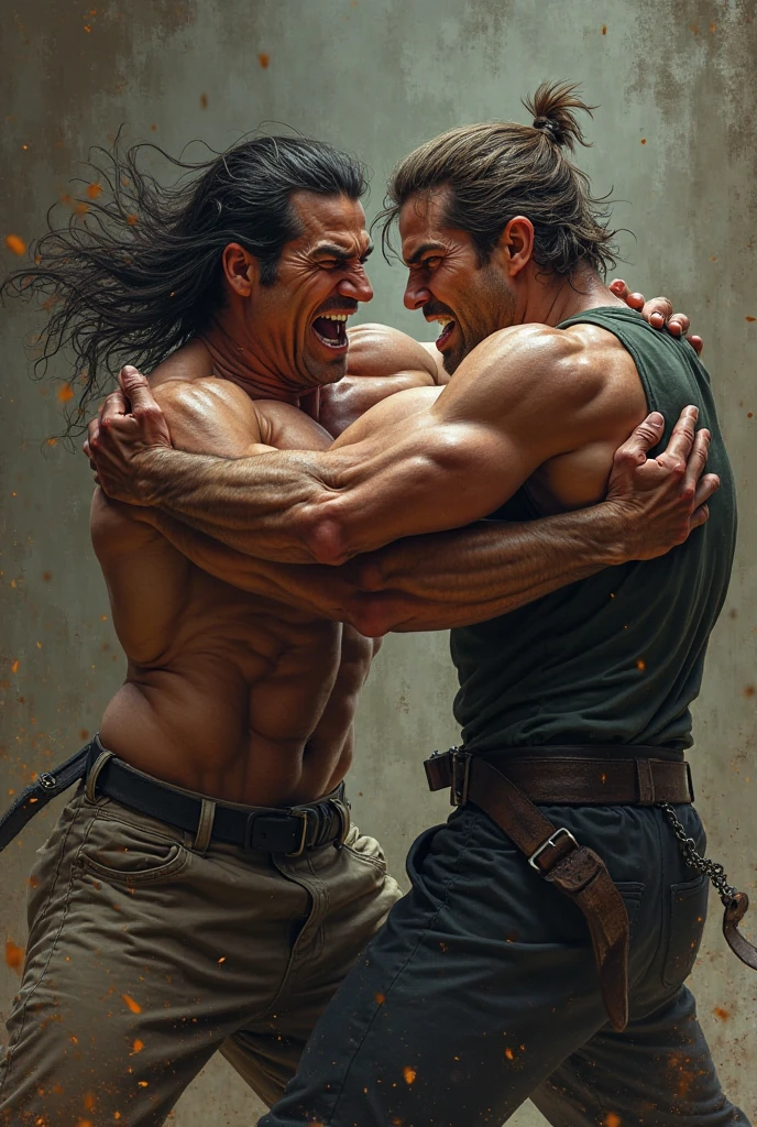 2 Indonesian man, long hair, angry