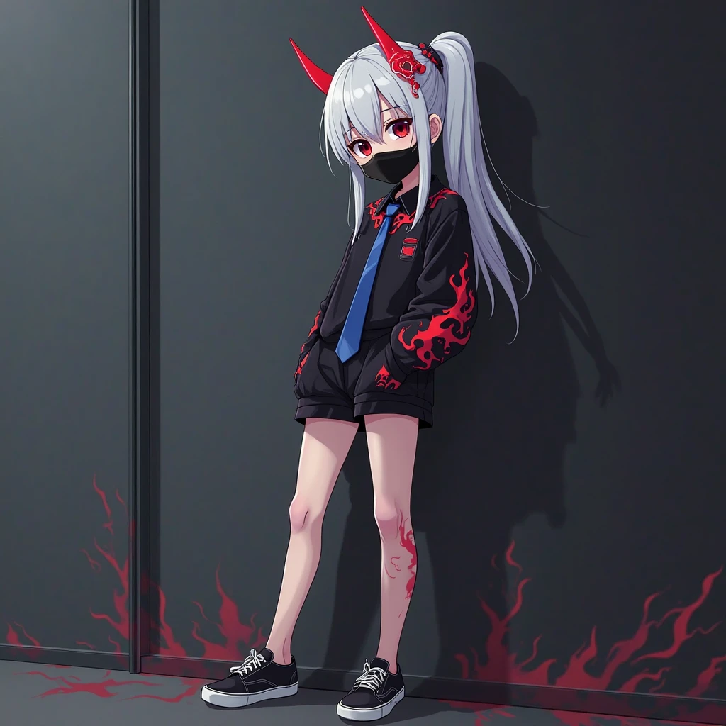 ((masterpiece, best quality, extremely detailed CG, unity 8k wallpaper,anatomically correct,ultra resolution)),Award-winning photography,(best illumination,Very Delicate and Beautiful),(one girl,solo,loli:1.5),(Vampire:1.45),silver hair,(twintails:1.2),glowing red eyes,(pale skin:1.45),(extremely beautiful and detailed face:1.2), (extremely beautiful and detailed eyes:1.2),perfect hands,delicate legs,((bat hair ornament)),(graceful,fashion),pointy ears,((hoodie:1.4,sports shorts,sports shoes,black leather gloves)),looking at viewer,hand to own mouth,head tilt,(morbid smile:1.3),dark persona,evil,(cute:1.5),((night, dark atmosphere, dark theme, darkness:1.5)),dramatic shadows,(dimly lit:1.5),blood on face,blood on floor, blood on walls,(blood mist,blood splash:1.4),depth of field,(Bustling city:1.2,in the rain:1.3),cloudy sky,raining,skyline,(perfect human body structure with maximum precision)