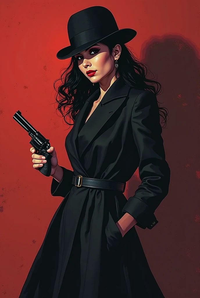 <lora:Andrew Atroshenko Style:1>Andrew Atroshenko Style - brunette gunslinger black coat Andrew Atroshenko