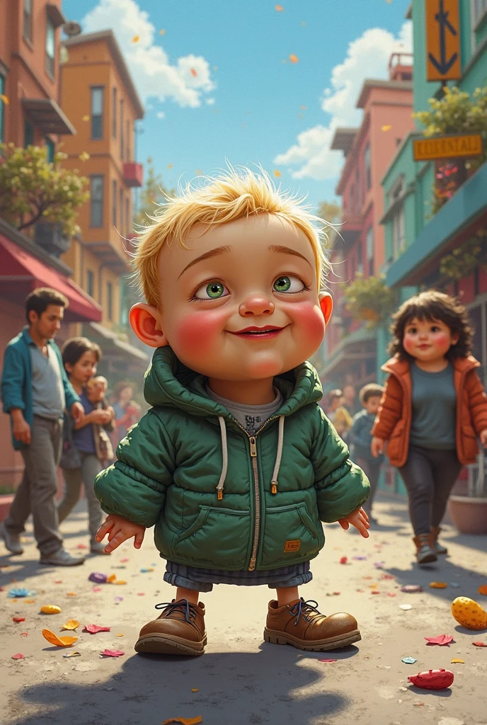 Image of a child walking down the street outside a park
