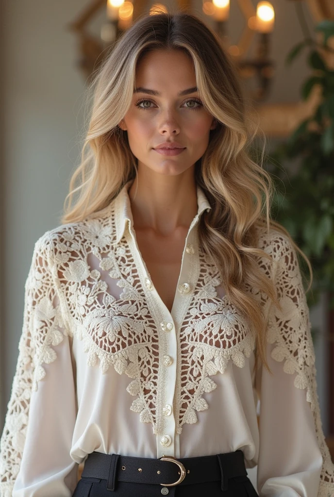 Create a blouse for an entourage called fire stone in country style