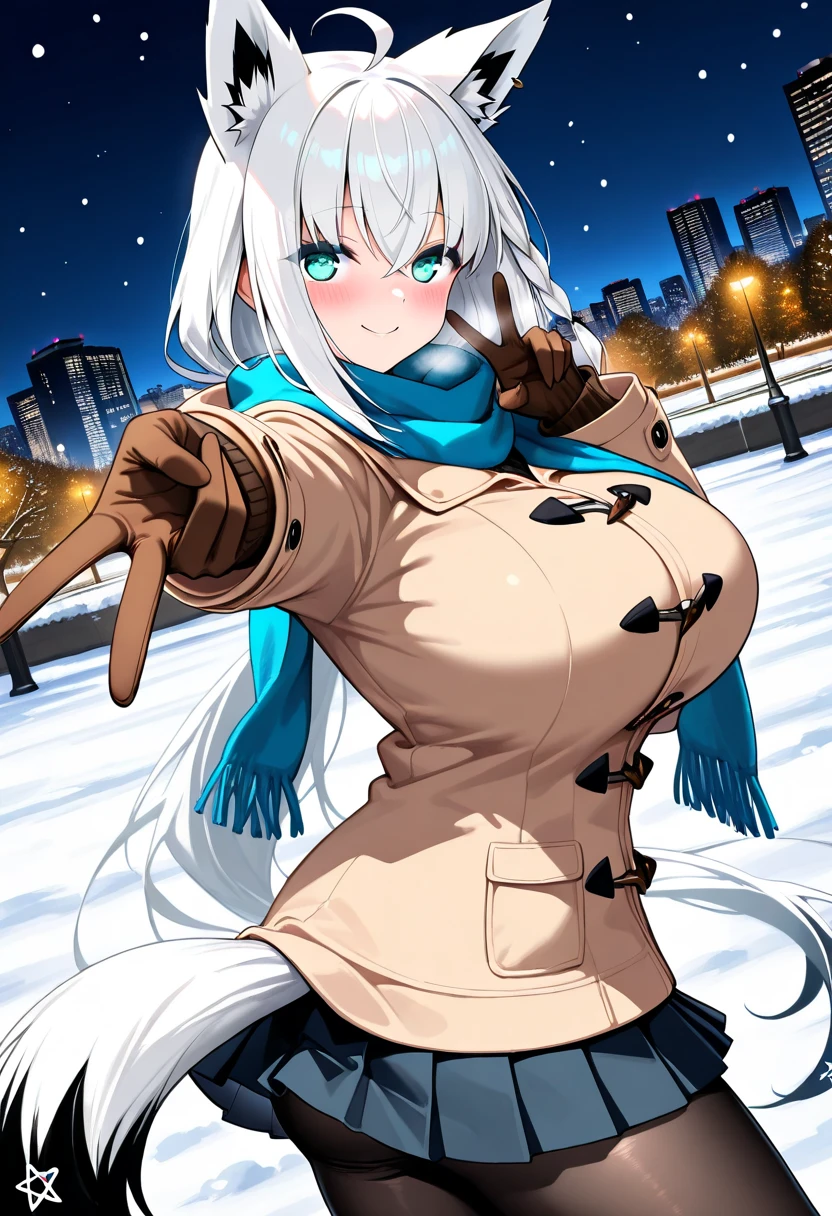 Russian girl, nice tits, well trained ass, white skin, in snow, belly piercing, bunny teeth, bunny look, blue eyes
