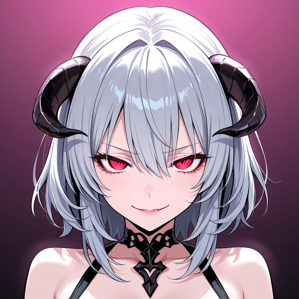 anime girl with horns and a bra top, portrait of demon girl, demon anime girl, demon girl, portrait of a female demon, beautiful elegant demon queen, beautiful succubus, succubus in sundress portrait, girl design lush horns, dark witch character, portrait of a dark fantasy nymph, with horns, anime in fantasy style, white horns queen demon