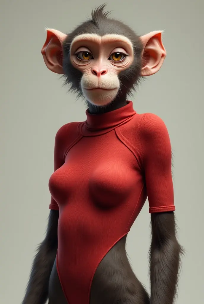Female monkey with tight blouse