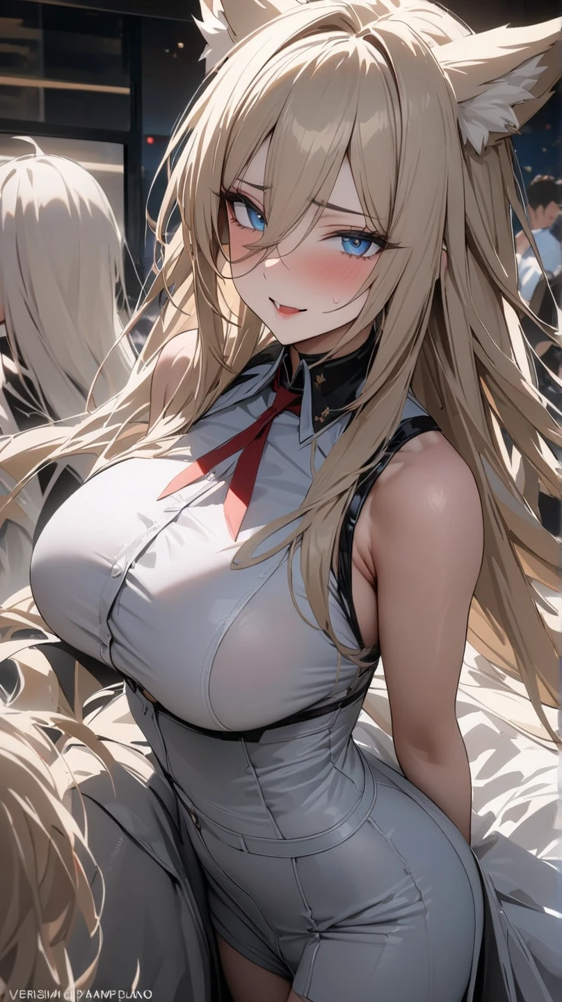 whaite hair，Lori huge breasts cleavage