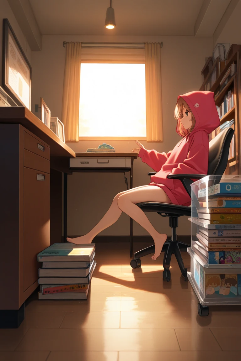 Unemployed elementary school dropout girl who has been holed up in her room for many years