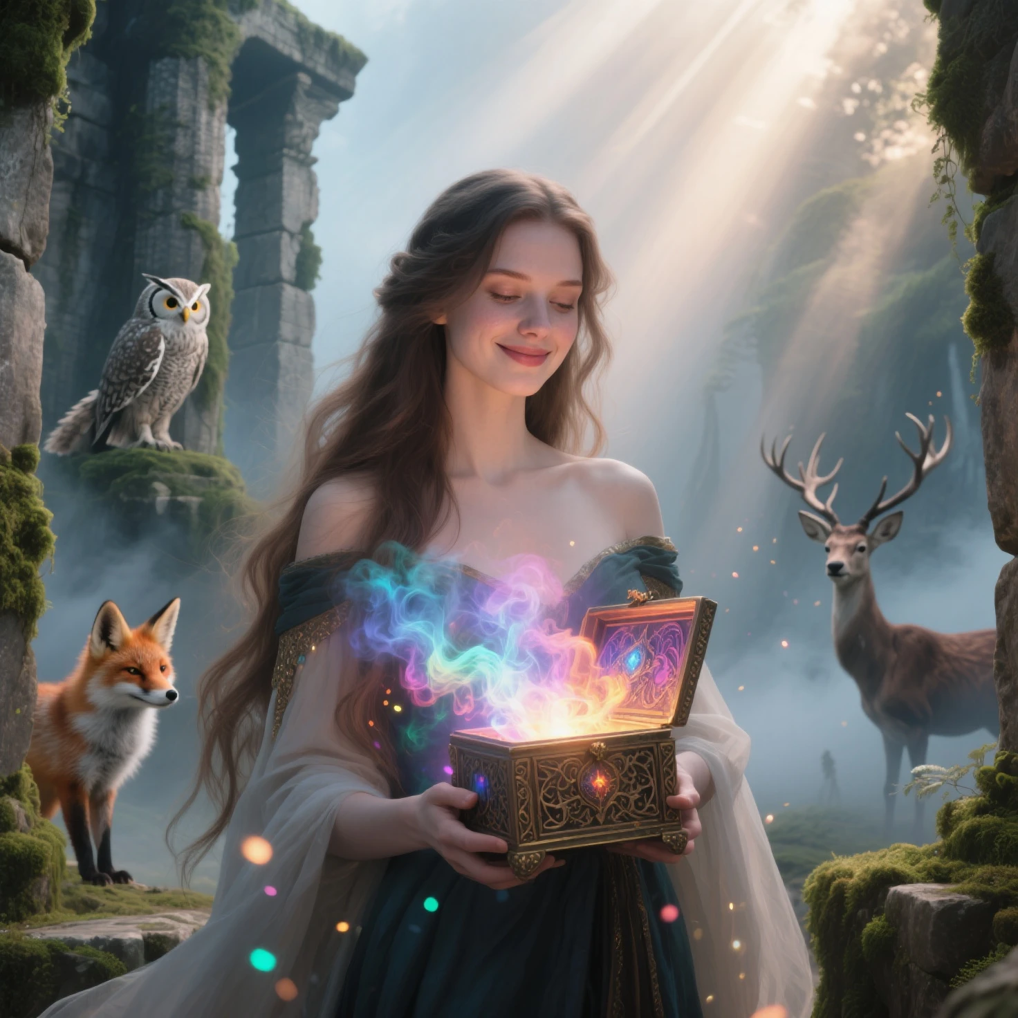 A beautiful fairy phoenix, a cute woman with flame feather sexy outfit, flaming hair, flaming moth wings, flitting away from a candle in a dim wizard's laboratory, high fantasy, masterpiece, 8k, photorealistic, cinematic lighting, dramatic colors, intricate details, ethereal atmosphere, glowing feathers, mesmerizing eyes, delicate features, graceful pose, magical energy, enchanting environment, mysterious laboratory, flickering candle, dark shadows, atmospheric lighting