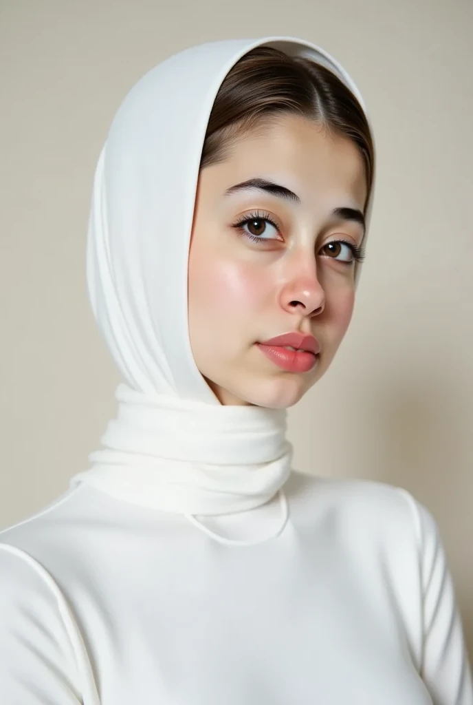 Flat Chest, ((TINY THIN :1.6)), ((ORGASM FACE EXPRESSION :1.4)), ((ULTRA RESOLUTION)), ((UHD)), ((8K)), ((((HALF BODY PORTRAIT)))), ((HIJAB G-STRING)) ((NAKED WHITE)), (DARK BACKGROUND), (DETAILED NIPPLES :1.4), seductive pose