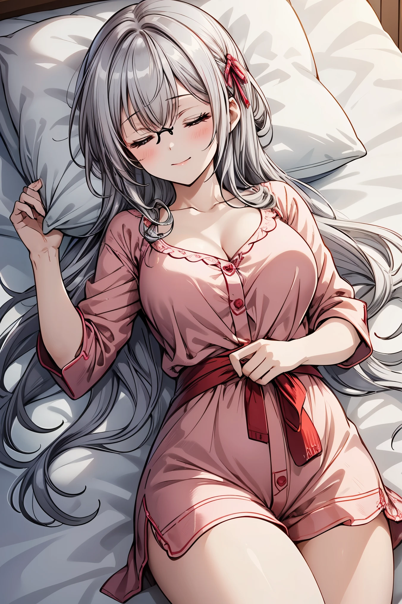 {{{{{3,318 trillion pixels high resolution, nsfw, Lotion co-sleeping service sex girl, She'll lie down on her pillow look at us and cuddle with us, Security is in place to prevent you from having sex with her beyond sleeping with her, She's such a cute girl and invites you to have sex with her, but it's a cuddling service, so no kissing or touching allowed, The photos are taken by a dedicated professional female photographer who has worked with her for 5 years and the composition of the photos her pajama and her makeup and image processing make the most of her breasts, emotional image filter Saturation +25 Brightness +25 Adjustment, Photoshop is customized to take advantage of her rewriting her waist and hip lines to be curvy coloring her lips pretty and and replacing her with a The patterns on the pillows bed and sheets are fairy-tale cute that makes her look pretty Replace it with the Ultra-premium wigs with each individual strand finely detailed she looks prettiest in, Photoshop is a pretty processing far removed from the real her and Processing for publicity photos for adult entertainment, Realistic scenery and lovely Japanese girl in a romantic magic, her curvaceous waistline are lovely, thicken the lips look pretty, Her fluffy skin, Lovely breasts the size to fit in her waist}}}}}, {{{{{her body was made into a white fluffy body, The curves of her body when she climaxes are lovely, frills tight cute pajama, As her shame is amplified, she becomes more and more smiling and moaned of her gestures}}}}},{{{{Her beautiful teeth, her beautiful slender underbust, an fetish for neck, minimum hips, thick vivid lips}}}}},{{Extremely detailed}}