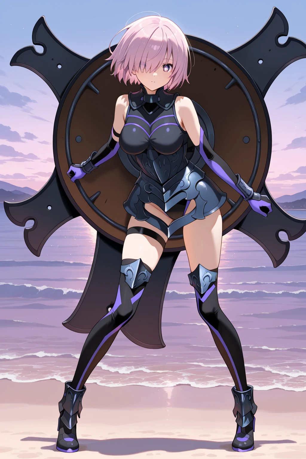 best quality, masterpiece, highres, solo, {utena_hiiragi_mahoushoujoniakogarete:0.90}, {night:1.10}, {starry sky:1.10}, beach, beautiful detailed sky, {extremely detailed background:1.20}, {standing:1.10}, looking at viewer, {bikini:1.30}, light smile