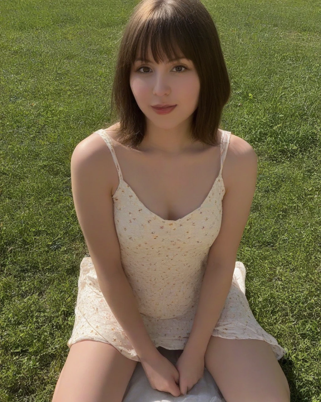 (8K、RAW Photos、Highest quality、masterpiece:1.2)、(Realistic、Realistic)、1 girl、((Completely naked:1.5、With pubic hair、Large Breasts、Full body from the front、Standing with hands behind back、))、Lots of eyelashes、Glowing eyelids、skeletally correct、smile、This photo will awaken boys to sex