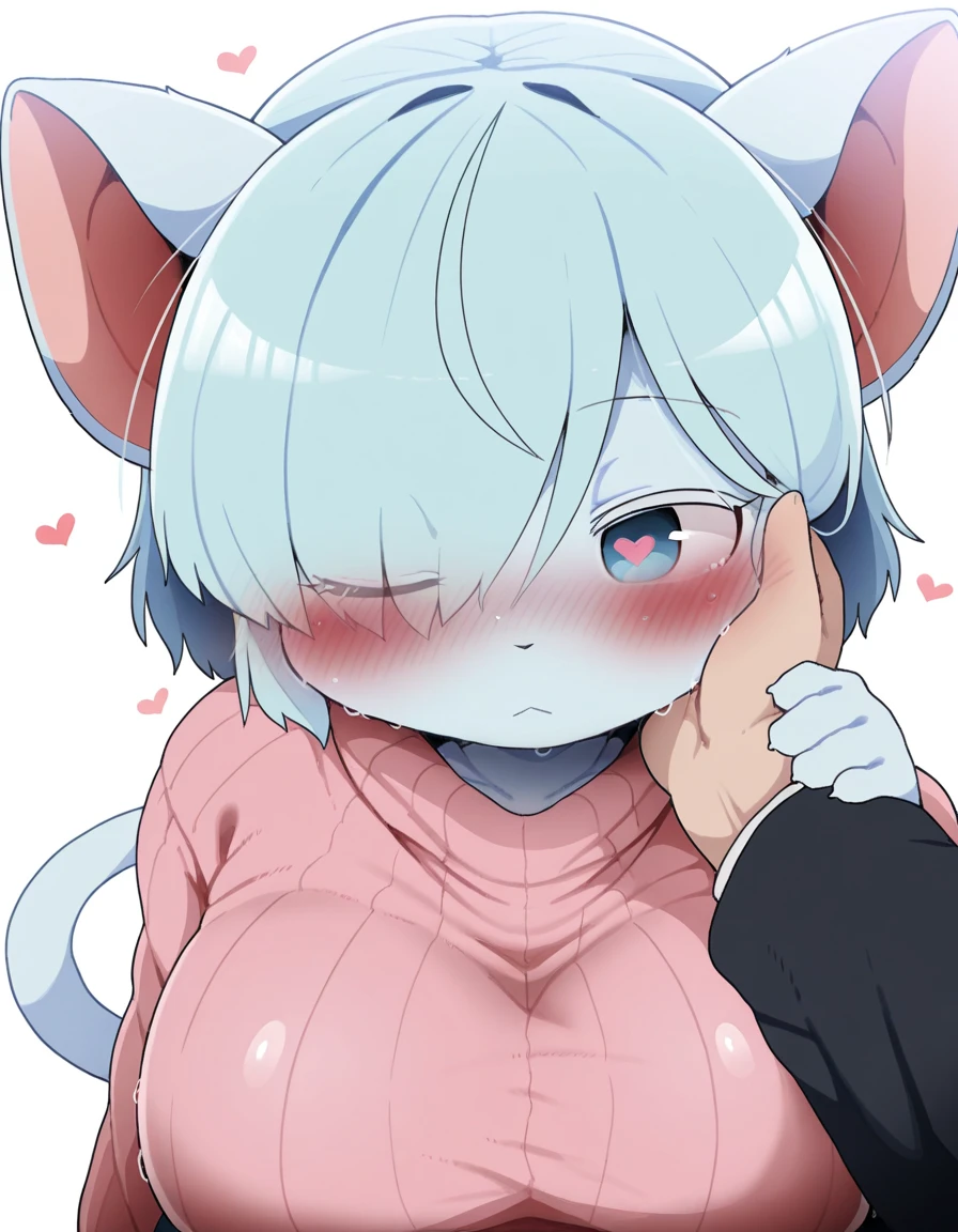 (A furry girl sitting, leaning backwards)), short black hair, wearing a pink choker, wearing pink bra, wearing pink thongs, wearing glasses, ( average body type ), ( Average size breast ),((shy, embarrassed, wet, blushing, mouth open, lewd, drooling mouth, chest is wet, sweating)), side view shot,sexy poses, lone world, wearing oversized pink bra, lonely world, nobodys in the world only her, nobody is there except only her, full body shot, wearing pink bra, wearing pink bra, busty, pretty nice breast