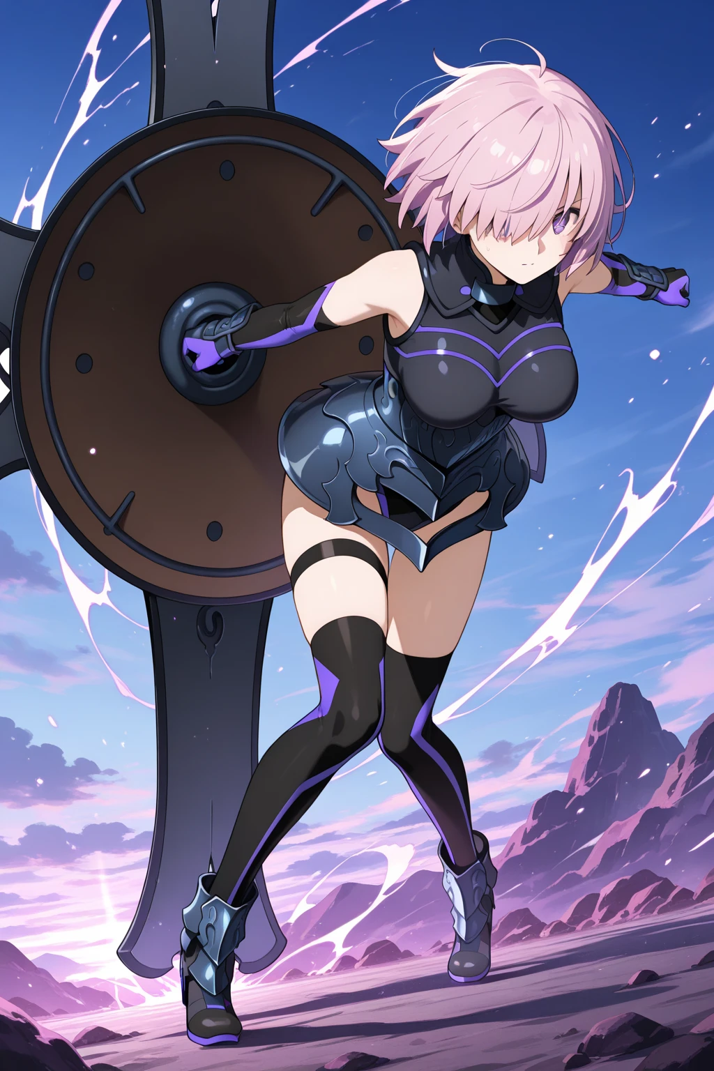 gran calidad ++ Extremely detailed high resolusionolution, very aesthetic, ojos expresivos, (((Cara perfecta))), (((face symmetrical))), ((good anatomy)), (((manos perfectas))), (((8k))), UHD, Fondo de pantalla HD, (((alta calidra detallada, (((((1girl)))))), solamente, Obra maestra, La mejor calidad, high resolusion, Altamente detallado, (illustration), hermosos ojos detallados, (((combatant))), (((my little pony))), (((((igurl))))), ((((cuerpo completo)))), ((((full body)))), (((((mlpshimmer))))), ((multicolored hair))), (((Pink hair))), (((Multicolored Hair))), Sunset shimmer, Sunset shimmer de My Little Poni, Sunset en forma de milf, Cabello largo y ondulado, (((Long hair))), (((ahoge))), (((braid))), (((hair ribbon))), (((lord_camelot_\(fate\))),(((elbow gloves))), (((gloves))), (((black gloves))), (((black leotard))), (((leotard)), (((navel))), (((navel cutout))), (((eyes visible through hair))), (((Dedos detallados))), Dedos precisos, Manos no antinaturales, strange eye, (((night))), (((shield))), (((defense position))), (((shield front))), (((brandishing a shield))), (((shield in his right hand))),