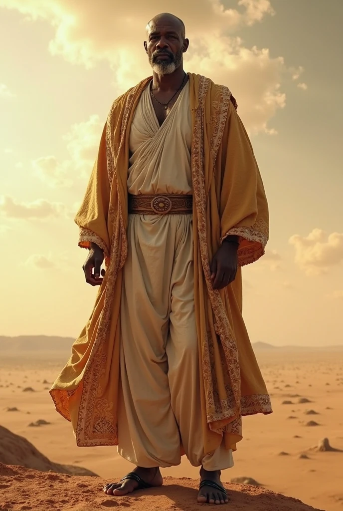 Arabian male with dark skin, green snake eyes, fangs.