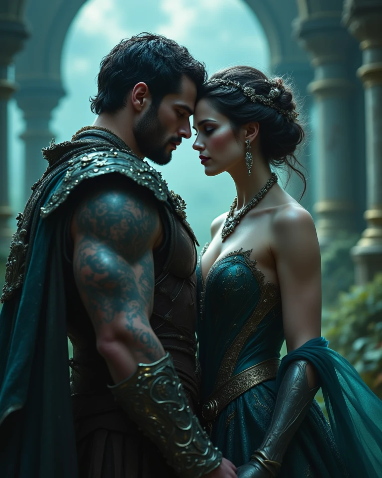 (Professional 3D rendering:1.3) de (Realistic:1.3) Foto de arte mais bonita do mundo,Features spy couples, suaves e brilhantes, ((Heroes, epic, fantasy, rough muscular couples, wet heroes, angry look, long hair, short beard and fierce expression in dynamic pose, fantastic location, majestoso ambiente desordenado)), corpo inteiro 8k unidade render, action shot, poros da pele, very dark lighting, sombreamento pesado, circunstanciado, Rosto detalhado, (vibrante, fotogrdeia realista, Realistic, Dramatic, Escuro, foco nítido, 8k), (Old leather clothes damaged by bad weather:1.4), ((((Use peles)))), (intrincado:1.4), decadente, (altamente detalhado:1.4), pintura digital, rendering by octane, art stations, Conceito-Arte, liso, foco nítido, illustration, germe da arte, (Loish:0.23), Wlop Ilya Kuvshinov, e Greg Rutkowski e Alphonse Mucha Gracias, (global ilumination, studiolight, Light Volumetric), chuva forte, floating particles, patife, fantasia, Onze, corpo inteiroesbian, ((Fundo escuro e antigo da cidade:1.3)),CGSesociedade,art stations