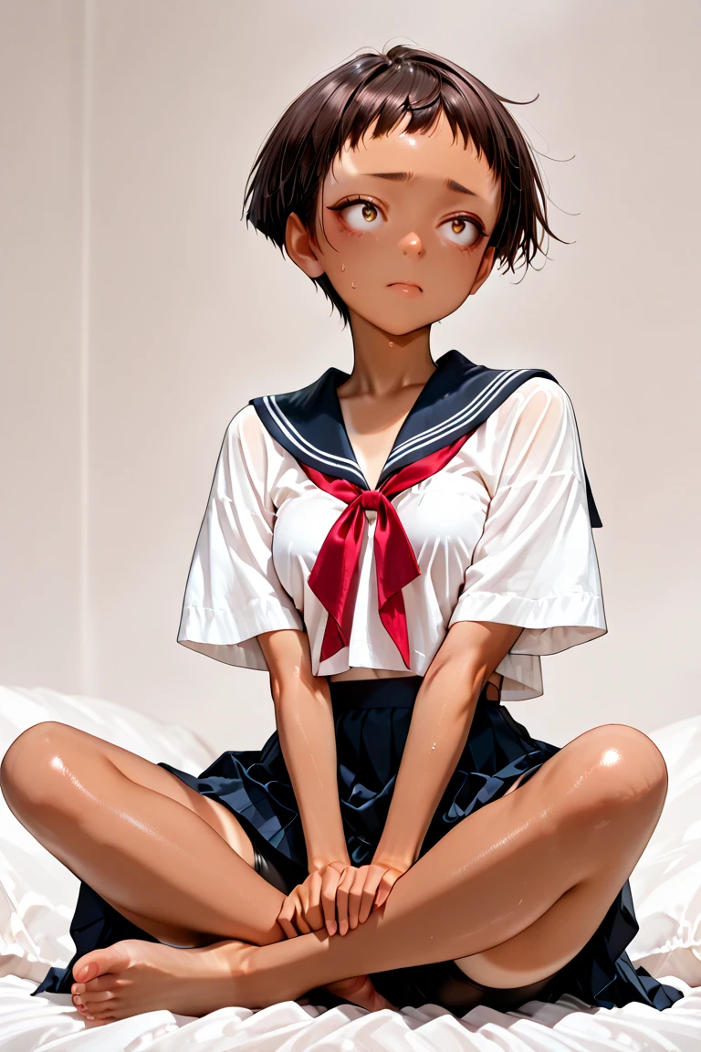 ((((((16 years old))))))、(((Aya Ueto : 1.3)))、(((A charming face)))、(((Young face)))、(((beautiful girl)))、(((A beautiful woman)))、Beautiful woman、Cute woman、((Innocent face))、((Ultra-detailed face))、((Detailed lips))、((Detailed eyes))、((double eyelid))、(((Beautiful Face)))、(((Beautiful, well-shaped eyes)))、(((Beautiful, well-shaped lips)))、Very Short Hair、ponytail、Pixie cut、BREAK、Completely naked、BREAK、(((Wearing a sailor uniform)))、((((Being eaten out))))、BREAK、8 heads、(((slender)))、(((Slim body)))、(((Thin body)))、(((Slim woman)))、(((Flat Chest:1.2)))、BREAK、Photographic quality、Natural light、(フォトRealistic:1.4)、(Highest quality:1.2)、(Ultra-high resolution:1.2)、8K、RAW Photos、Realistic、High Detail、Film Grain、Detail Skin、Symmetrical、Delicate skin、Real human skin、pores、Super detailed、Detailed、(masterpiece : 1.2)、Thin face、Sharp Face、Small Face、Small face、Narrow shoulders、Small shoulders、Small shoulders幅、Slim shoulders、Narrow shoulders幅、Beautiful Japanese Woman、Beautiful Korean Woman、Slim womanモデル、Young Gravure Idol、Realistic young gravure idol、Young Sensual Gravure Idol、Young Pretty Gravure Idol、Japanese Model、Young Gravure Idol、((From the knee up))、(((Showing small breasts)))、(((She spreads her legs and shows her pussy)))、(((Leg spread)))、(arms behind back:1.0)、((((having sex))))、(((Expressions of ecstasy : 1.4)))、(((Squirting)))