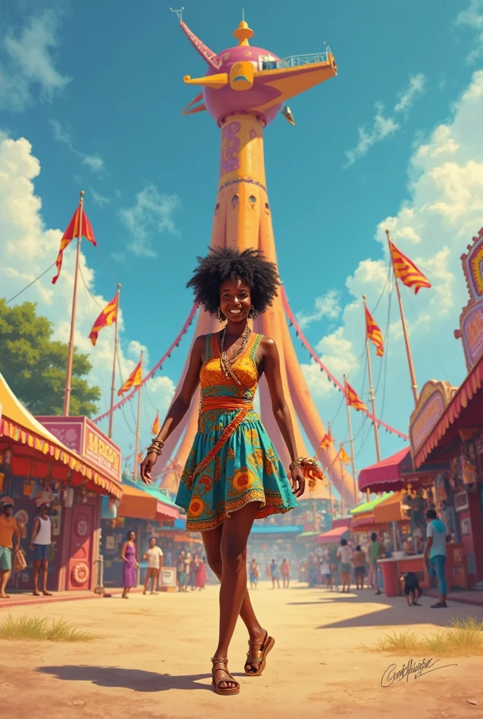 an afro woman dancing in the 70s