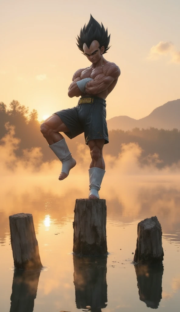 maximum resolution: 1.2), (Ultra HDTV: 1.2), 8K resolution, Eye and skin details, face details, , (Sharp focus: 1, 2), (Precise focus) facial expressions: 1,2), Standing guy , (White hair), (Shirtless), Shirtless, Perfect muscles, 8 packs, Sweat on his stomach and chest, (((White briefs))), Sea, Sea water