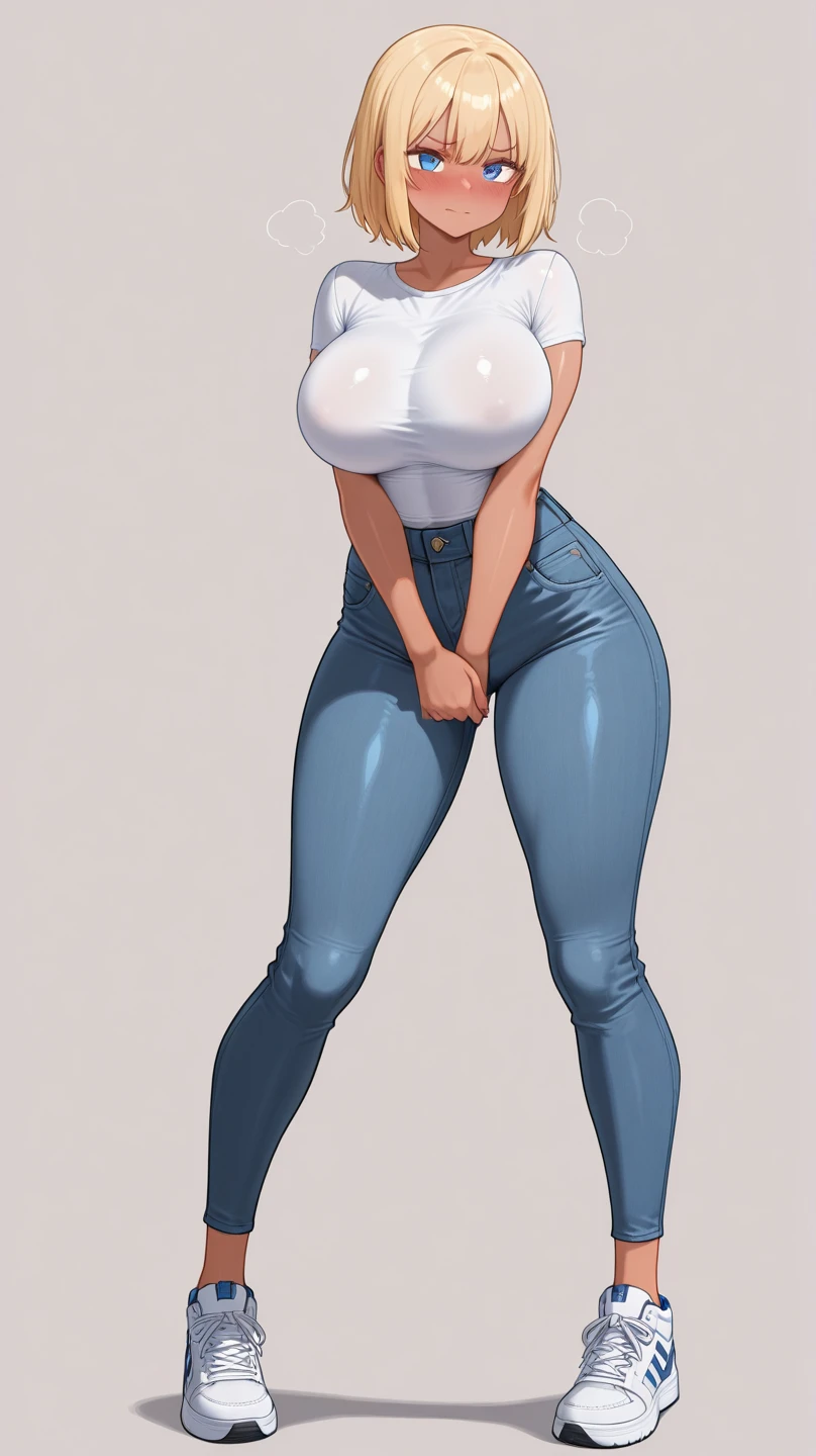 nerdy ((goth chick:1.3)) wearing (tight distressed black jeans)1.4, (perfect face), (black lipstick:1.3) detailed face, puffy lips, (symmetrical eyes), perfect nose, wearing a (tank top)1.2, (gigantic breasts:1.3) (space buns)1.3, low-rise dark jeans, combat boots, (large lips, bimbo style, thepit, perfect eyebrows)