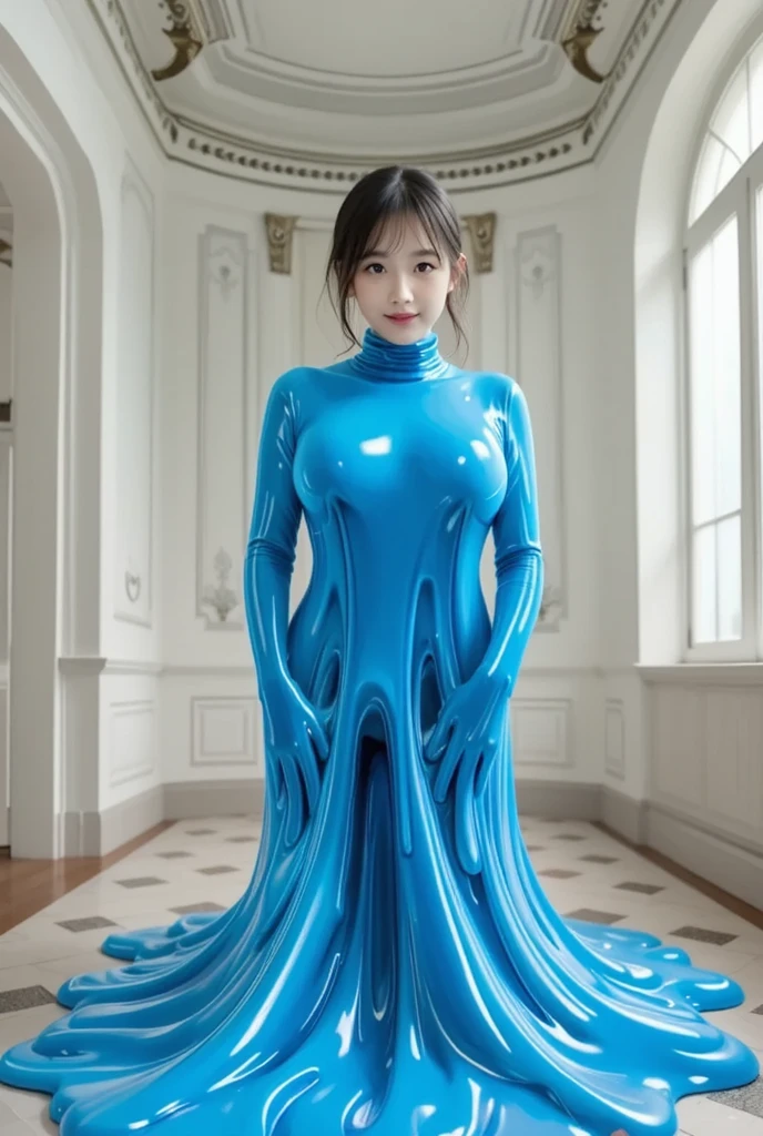 Live Action Two researchers from a Japanese kindergarten Wearing a blue rubber dress Mermaid. latex