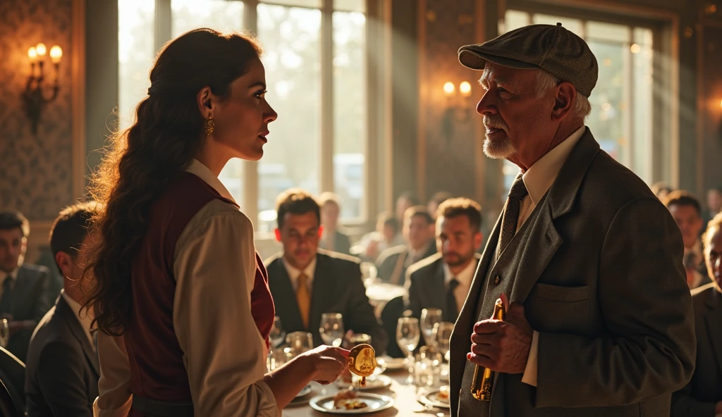 (RAW, Best quality, high resolution, Masterpiece: 1.3), Beautiful scene from the 1950s, ((Hombres y mujeres de los 50s)), ((Con ropa típica de los 50s)), enjoying themselves at a soda fountain shop, ((escenografía ambientada en locales de soda)), 1950s cinematic, image super defined, ((Personas y lugar Hiperrealismo)), 8k.

The scene transports us back to the era of the 1950s, filled with men and women dressed in the fashion of that time. They are gathered around a s