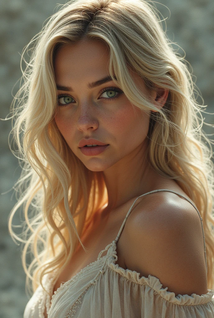 autophoto, (photo 4k:1.1) by (Jeremy Lipking:0.3), (Anna Dittman:0.3), (ariana brand:0.3), (sharp focus:1.3), High detail, beautiful detailed face, beautiful detailed mouth, beautiful detailed eyes, beautiful detailed nose, hazel eyes, long blonde hair, (attractive young woman:1.3), (seductive:1.1), (smiling:1.1), (blush:1.1), curvy body shape