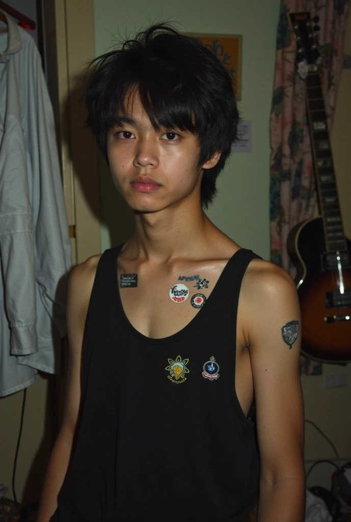 Image of a Natura beauty man with a delicate tattoo of the three powerpuff girls