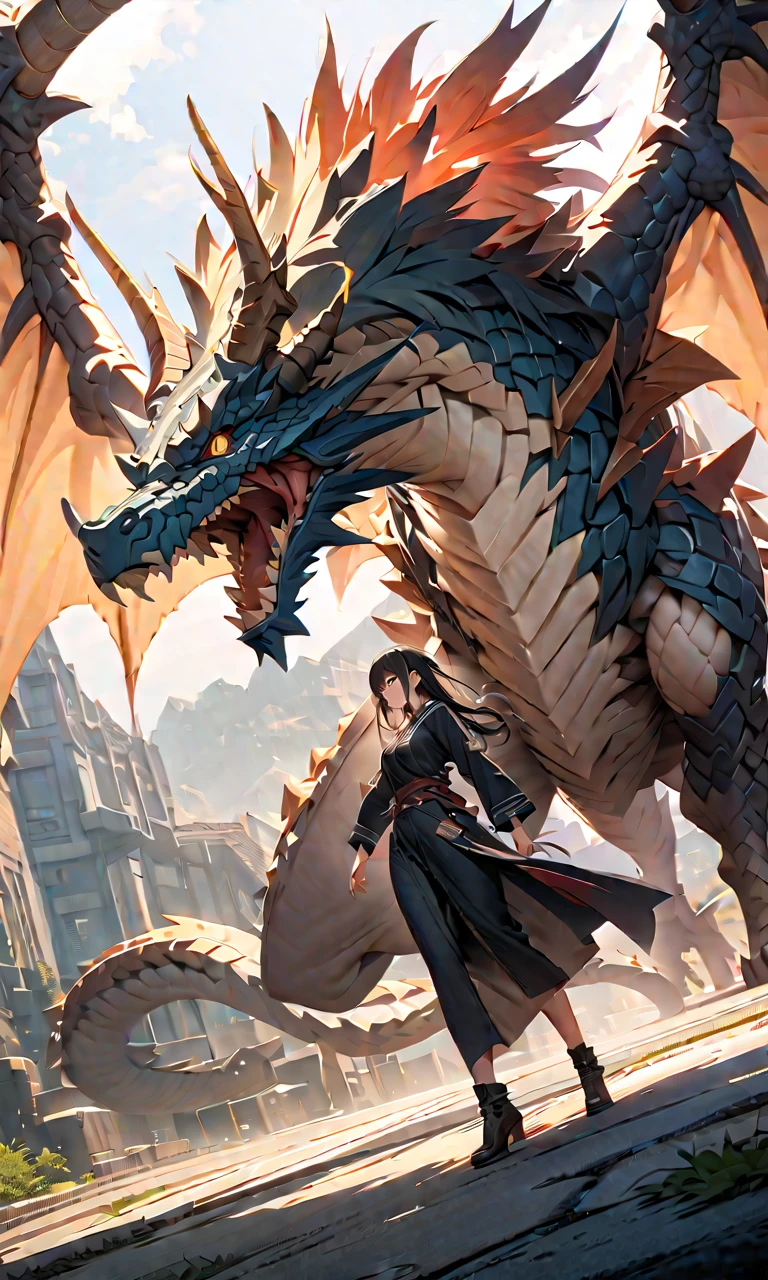 Fairy tale picture book，Grimm's fairy tales，picture，A collection of stories，daughter（Facial details），dragon Wing，Blocking the sky，dragon&#39;roar，Take to the skies，dragon Claw，Rip the Dome，dragon's foot，Standing on the ground。girl