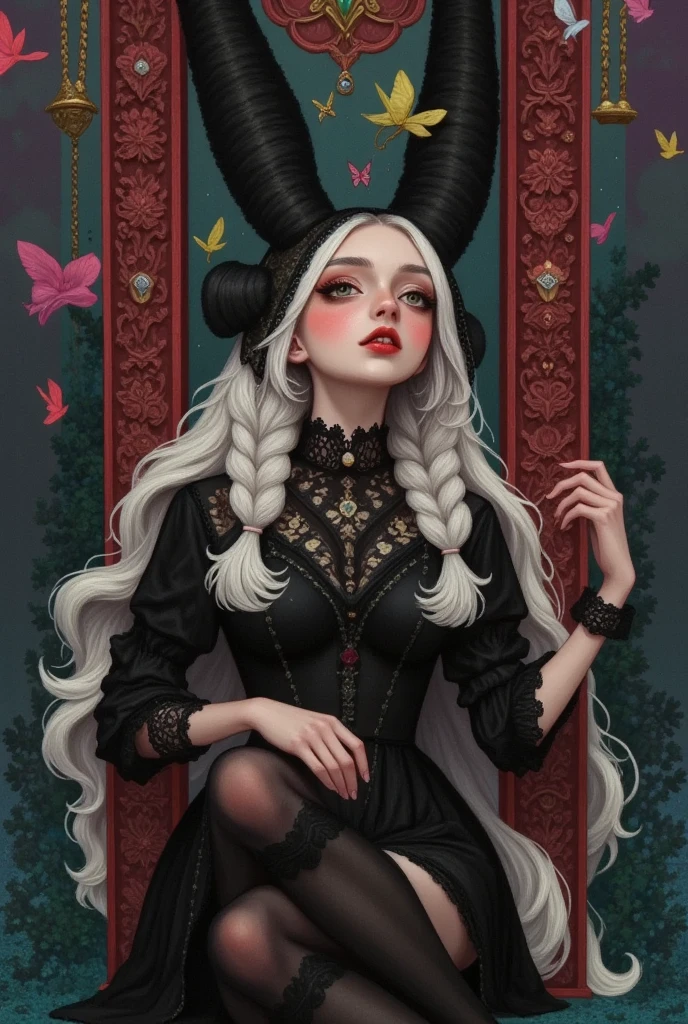 (full body shot:1.3), black and white, line art, coloring drawing of beautiful ((vampire queen)) (((((looking at the viewer))))), crown, long dress with rich gothic ornate, ((holding an adorable cat in both hands)) ((round frame of cherry blossoms)), starry ethereal night in the background, thick outlines
