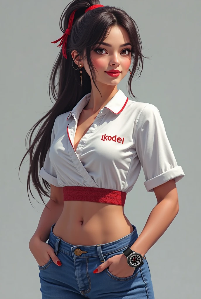 Pretty Woman, brunette woman, thick hips, grosses fesses, small breast, 8k, super realistic, very detailed, wearing a sexy nurse outfit, front view,