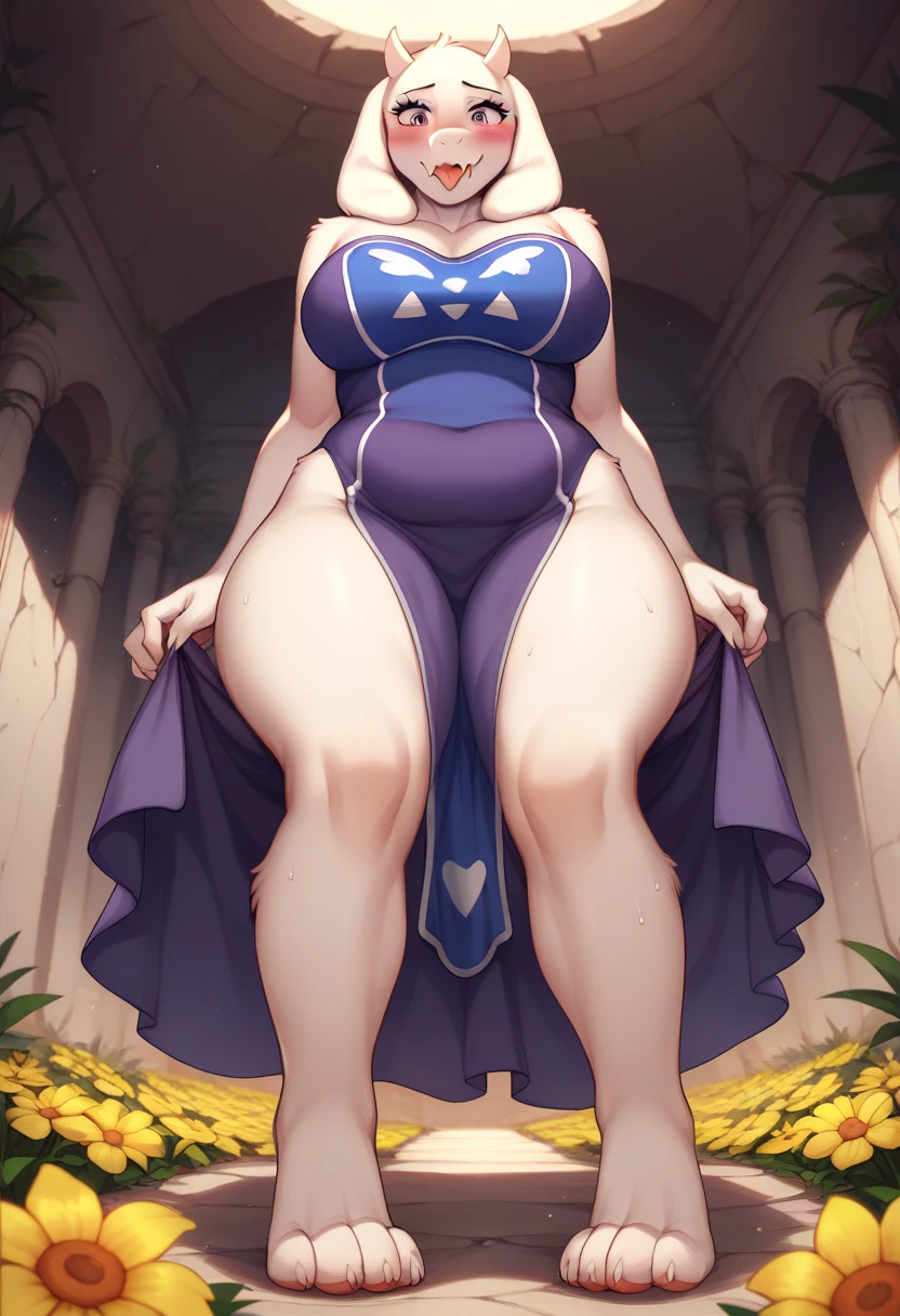 (masterpiece), best quality, female warrior, huge girl, female muscular:1.2, (curvy:1.7), (((blank background))), ((full body)), fingerless gloves, sandals, sleeveless, covered nipples, ((buzzcut hairstyle)), purple hair, hair over eyes, ((very big legs:1.4)), ((camel toe)), (cleavage)