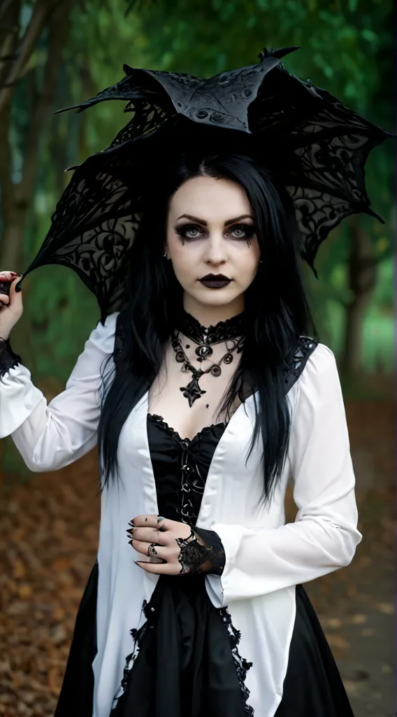 gothic girl , rose, rain