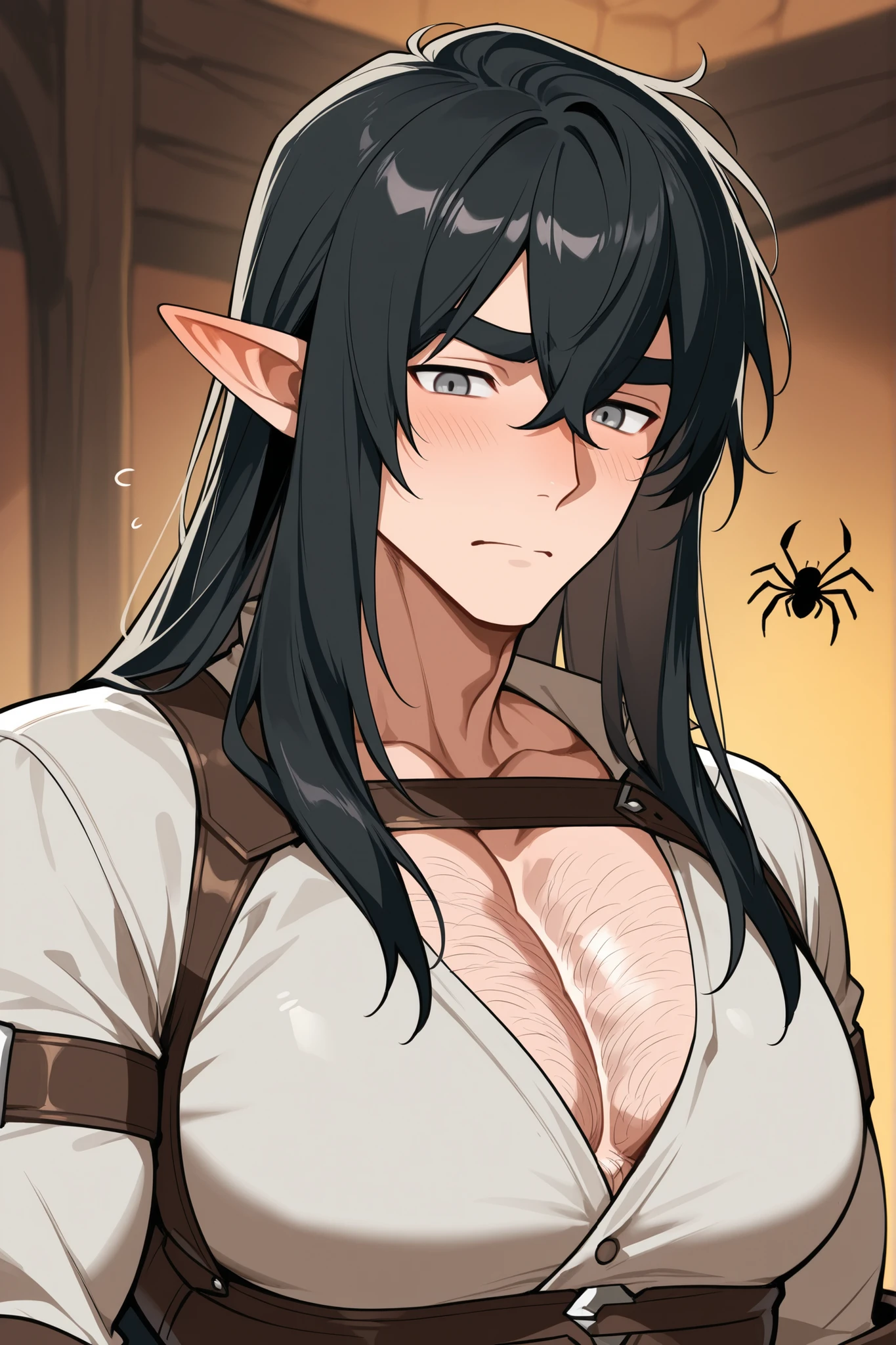 dark fantasy; elf; boy, guy мужчина; low body; Height 170 cm; Weight 70 kg; long black hair, thick eyebrows, грустные grey eyes, lots of body hair; Парень elf solo; Dressed openly; gay; shy, careful in communication, anxious and fearful; Loves spiders and insects very much; Эльф guy; solo!!! dark fantasy; elf; guy young man; elf; powerful arthropod magic; black long hair, черные thick eyebrows, grey eyes, kind, Cute, are gentle, guy; dark fantasy; twink; young man, boy, , but big breasts; lush; not thin !!!