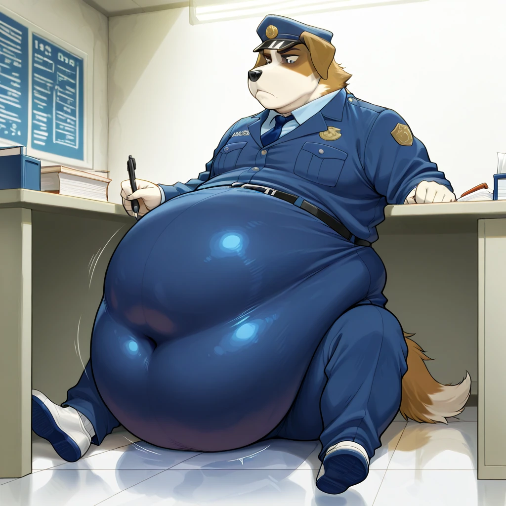 score_9, score_8_up, score_7_up, score_6_up, score_5_up, score_4_up, desolate, detailed background, factory, anthro bear, male, brown fur color, beard, red cap covering eyes, jumpsuit, work boots, inflating, hyper belly, Nsfw, anthro daddy bear, male, brown fur color, beard, purple cap covering eyes, inflating, hyper belly, hyper cock, hyper balls,