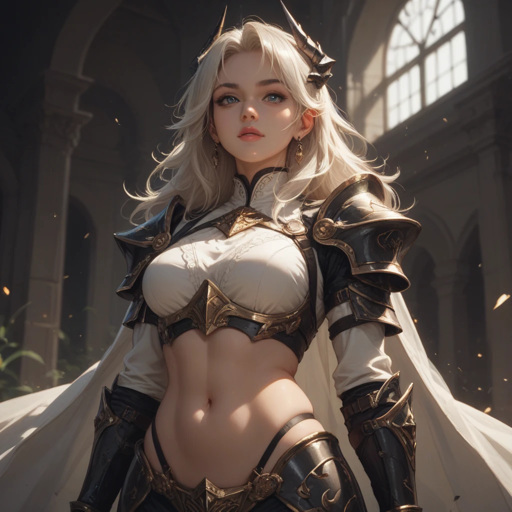 Cat girl with silky white fur with brown spots, standing alone in burning forest, wearing dented copper metal futuristic armor, casting a fireball spell with right hand extended and left hand holding a magic staff, dark foggy raining, sun blocked by clouds, vintage photography, Realistic face, Realistic eyes, Detailed face, beautiful, anime aesthetic, hd photography, 