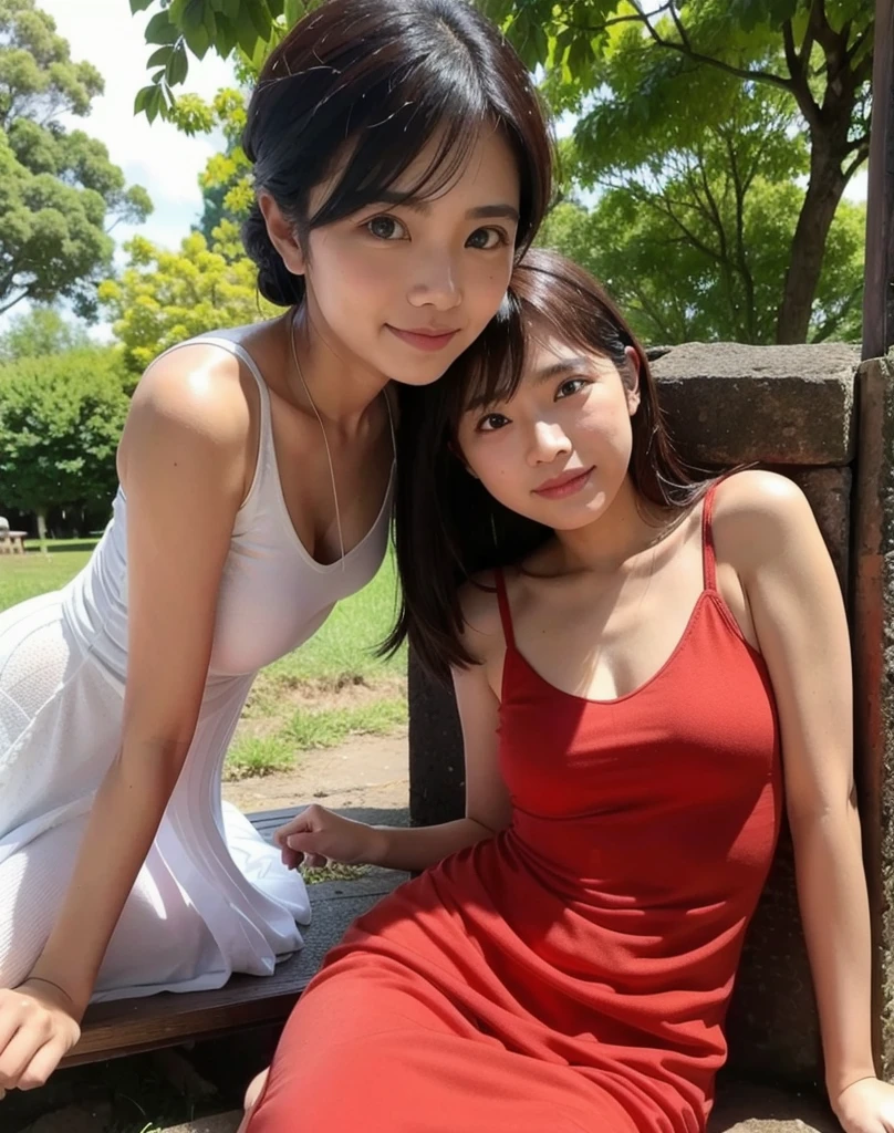 NSFW, ((Top Quality)), ((8K)), ((Masterpiece: 1.3)), (Perfect Appearance), (Photorealism: 1.6), (AYN), (JMA), (woman squatting on the grass), (She's squatting down and showing me her panties: 1.6), japanese woman, (58 years old), ((Realistic skin texture 1.8)), (Fine wrinkles throughout the skin: 1.3), (Dull skin: 1.1), (Skin without moisture: 1.2) , (Wrinkles on the face: 0.9), (Wrinkles on the corners of the eyes: 1.2), Double eyelids, tear bags on the lower eyelids, (Crying moles: 0.9), The eyes are looking here, serious gaze, (Dimples: 1.2), The gaze is looking diagonally upward to the right., long hair, soft fabric blouse, wide sleeves, Cuffs that fit your wrist, (The hem of the blouse is tucked into the skirt: 1.2), flare skirt, lifting up the skirt, (open legs), high heels, (panties), (pantyshot: 1.2), squatting, (underwear), (white panties: 1.0), (spread legs: 1.2), (whole body),