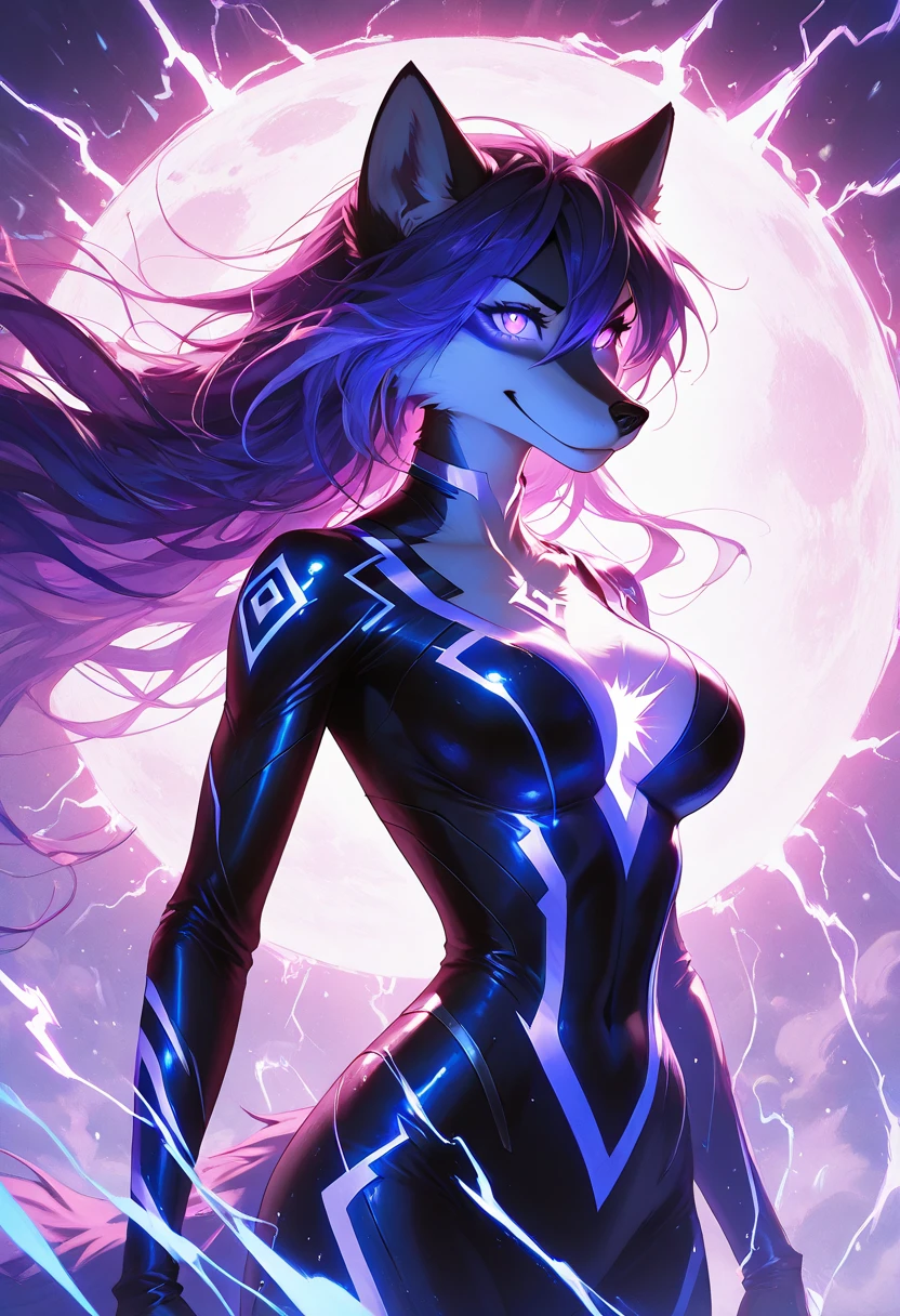 (Masterpiece, Best Quality), Altair, Furry, Furry Female, 1 Girl, Blue Eyes, Reptile, Dragon, Sketch, Detailed Fur Skin, Black Coat, Sharp Focus, Fluffy, City Background, , Uniform, Two-tone Fur, Ur Body Solo, Purple Dragon Tail, Purple Fur, 8k, (Ultra Realistic Photo, RAW Photo, Furry:1.3), Furry, Furry Female, 1 Girl, Blue Eyes, Electricity, Glow, Purple Fur,
