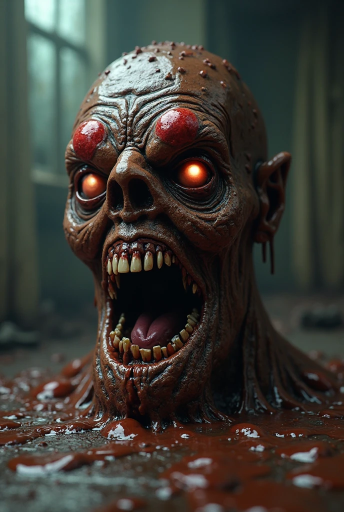 satanic monster, sub surface scattering, shiny wet skin, bleeding eyes