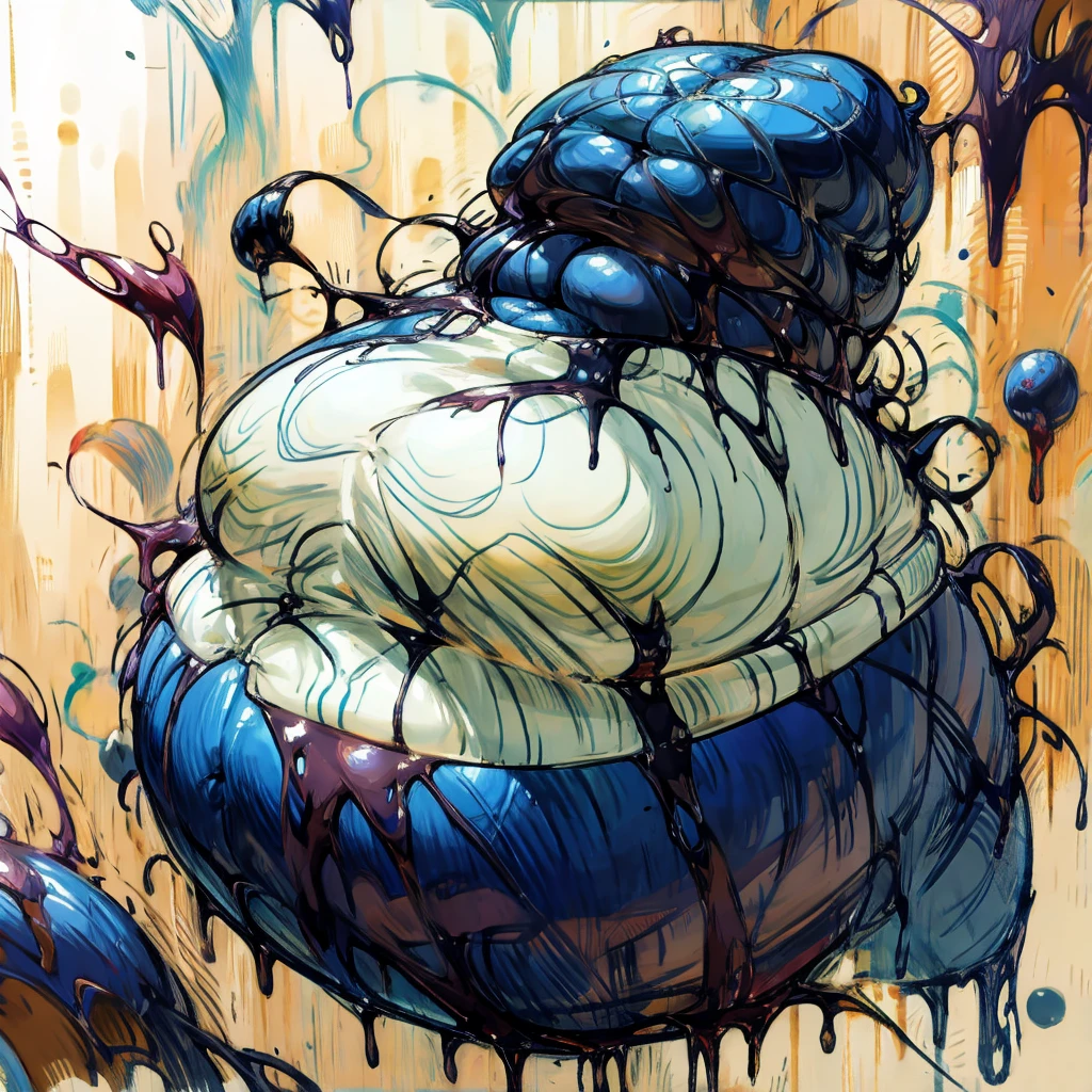 Venom, male, blueberry inflation, immobile, round, fat, swollen, filled with juice