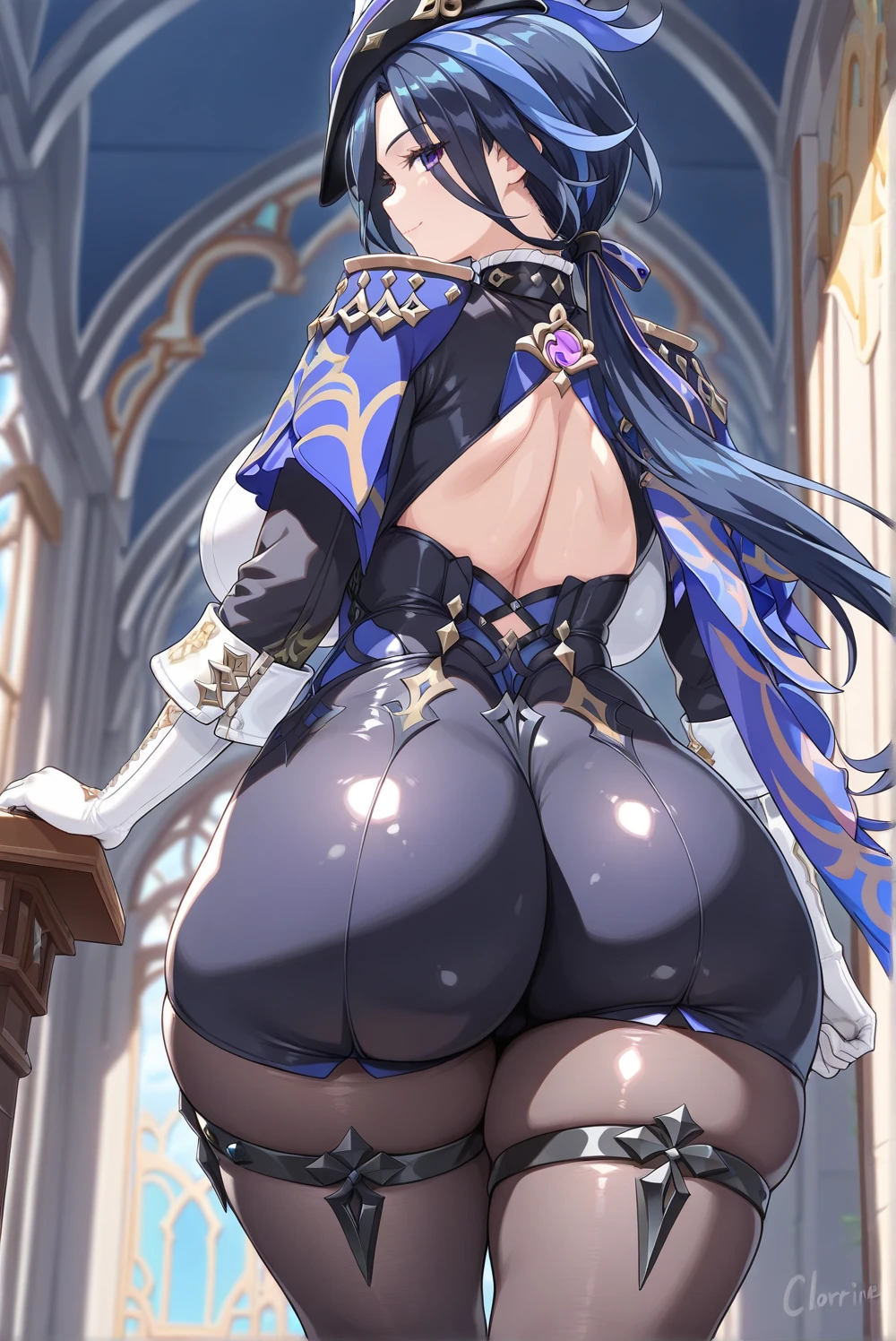 female, solo, young, sexy body, voluptuous figure, tightsuit, white hair, decolored blonde hair, ice effects around, ice queen, beautifull face, long hair, defined body, yellow and bright eyes, thick legs, strong legs, tall, Voluptuous legs, huge ass, big hip, big ass, female sorcerer, blue and black robes,