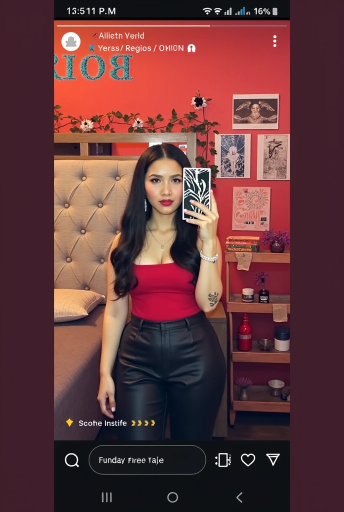 arafed woman taking a selfie in a mirror with a cell phone, wearing a cropped black tank top, wearing a black cropped tank top, black and white), wearing crop top, with clothes on, wearing a crop top, wearing a sexy cropped top, in black and white, wearing a cropped top, dressed in a top and shorts, wearing a cropped tops, medium tits, Big ass