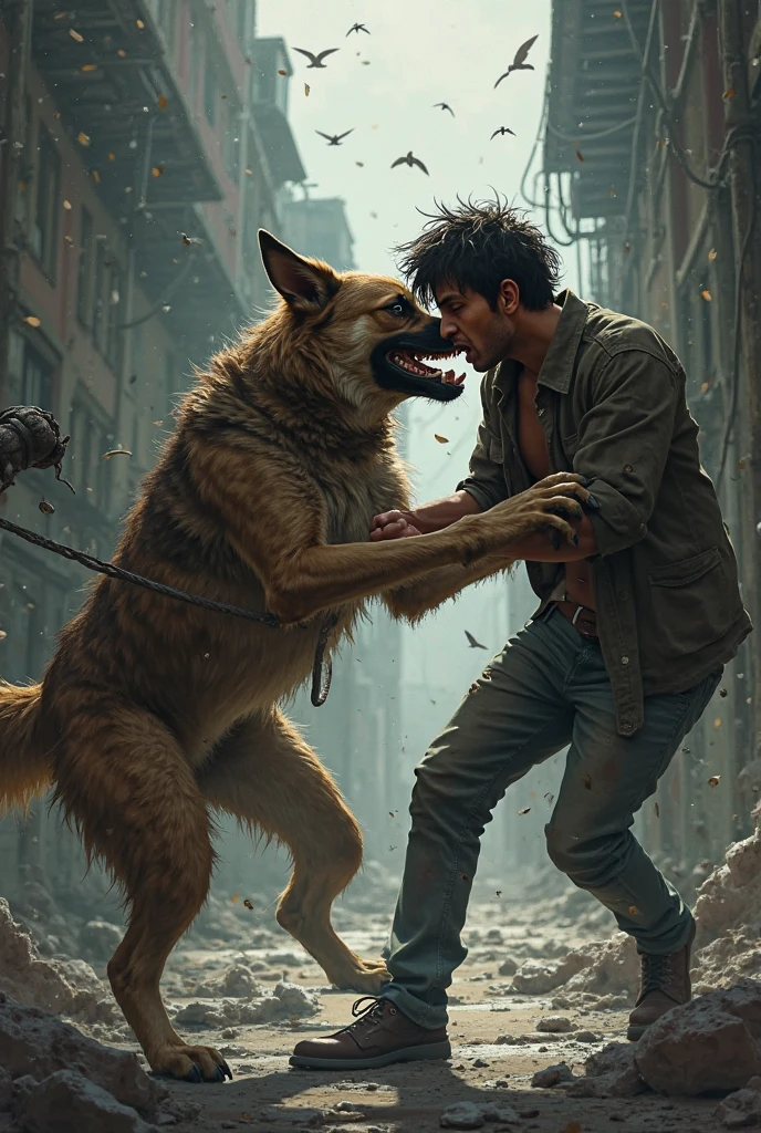 Asad is hissing dog in Noor's mouth